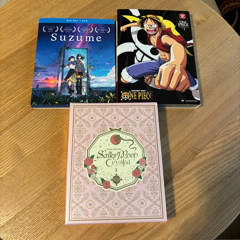 Anime DVD/Blu-ray Bundle - Suzume, One Piece, Sailor Moon Crystal